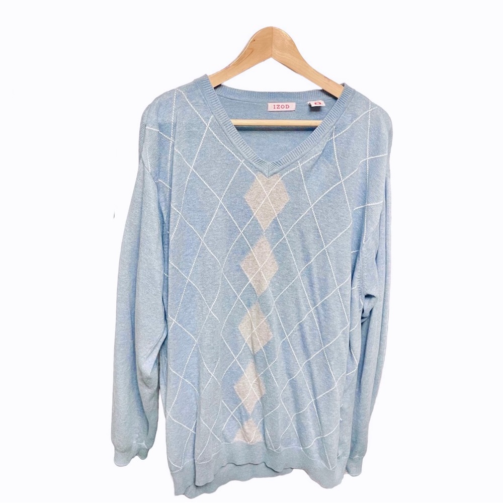 Izod Argyle V Neck Sweater